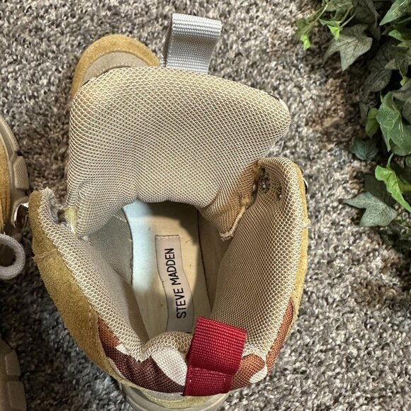 Steve Madden Chunky High Top Platform Sneaker Size 36 US 6 Lace Up Brown VTG - Picture 7 of 8